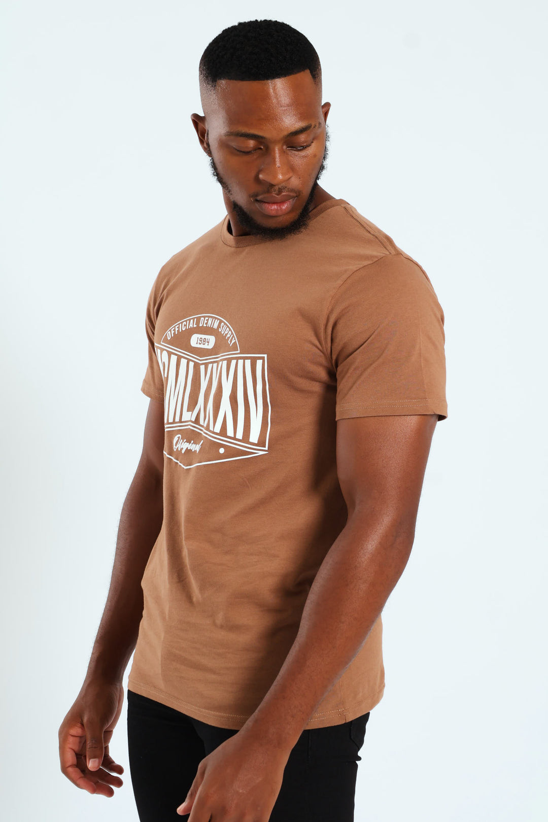 Basic Print Tee - Brown