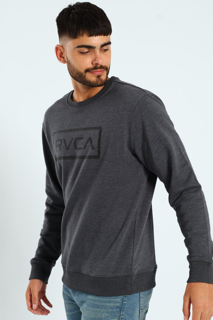 Glitch Frame Crew Top - Grey