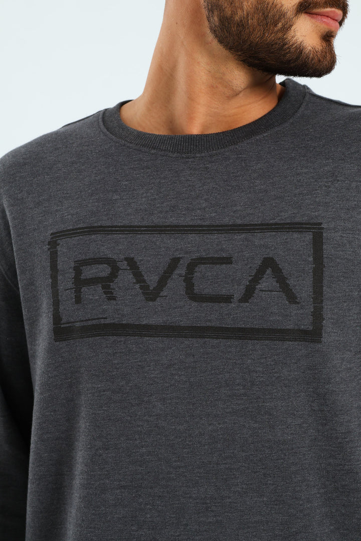 Glitch Frame Crew Top - Grey