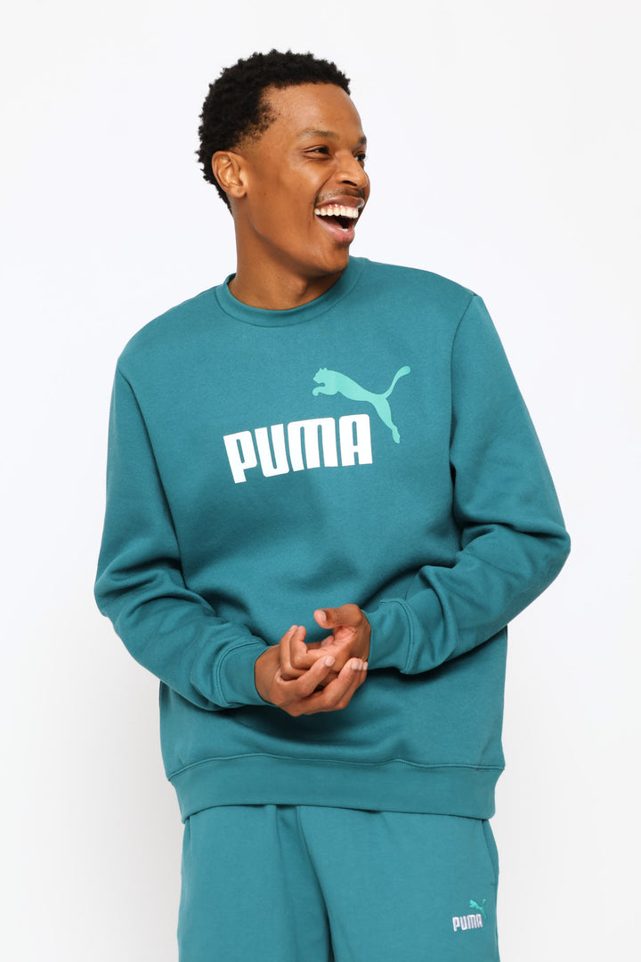 Essential No 1 Logo Fleece Top - Green