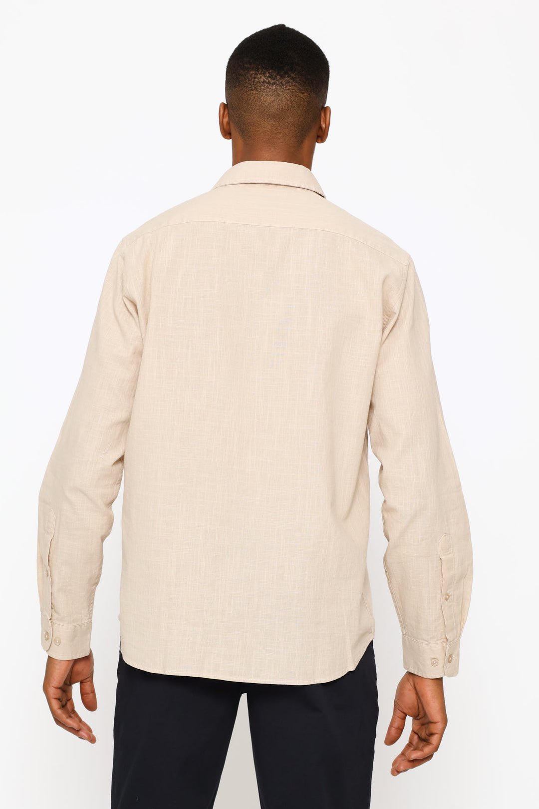 Long Sleeve Linen Shirt - Taupe