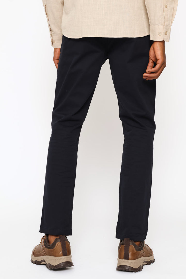 Pleated Chino - Navy