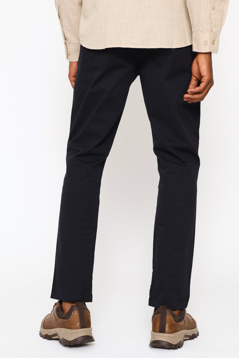Pleated Chino - Navy