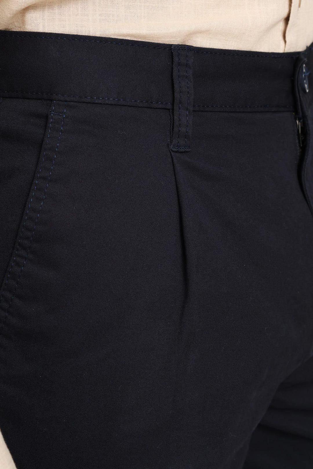 Pleated Chino - Navy