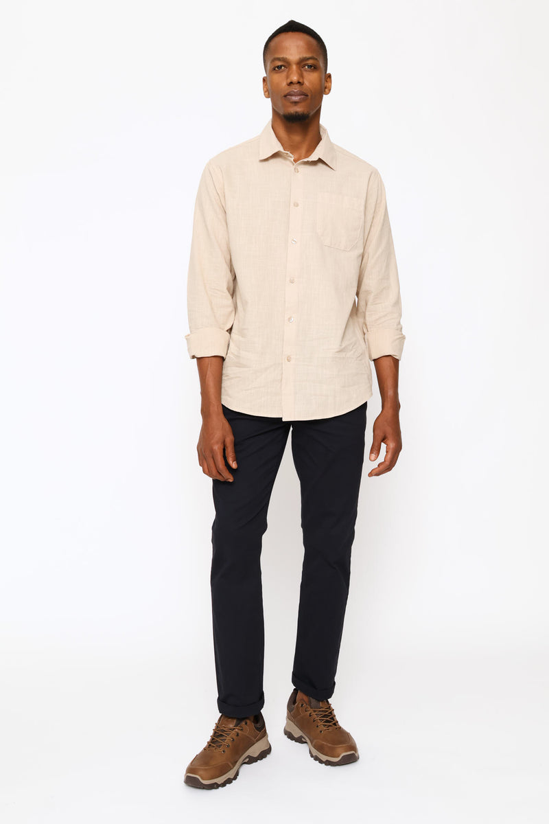 Pleated Chino - Navy
