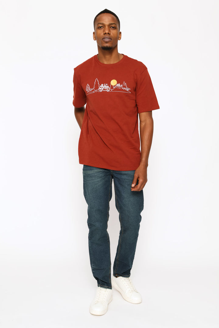 Camper Van Woods Tee - Ochre