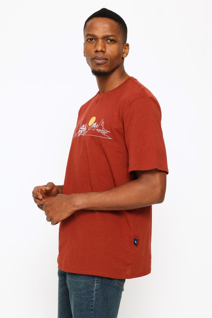 Camper Van Woods Tee - Ochre