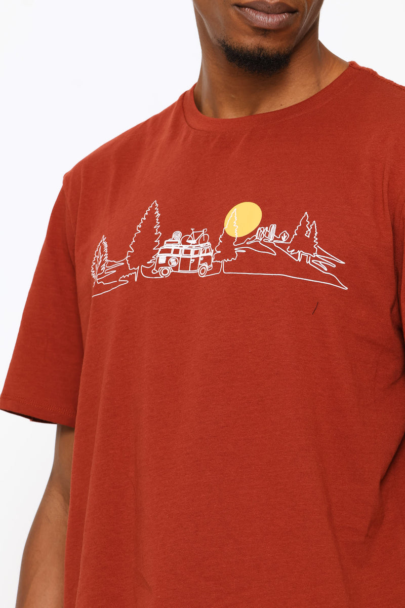 Camper Van Woods Tee - Ochre
