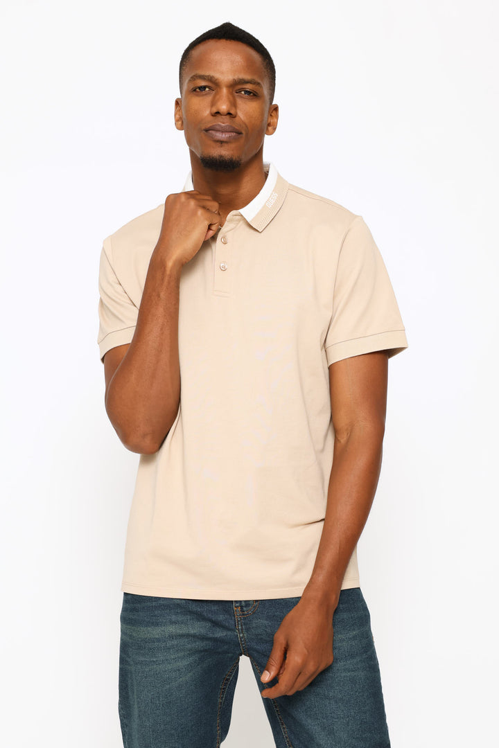 Paul Collar Polo Golfer - Sand
