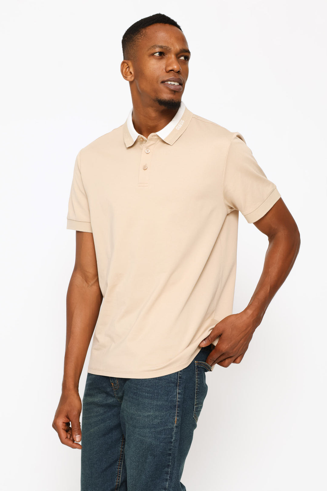 Paul Collar Polo Golfer - Sand