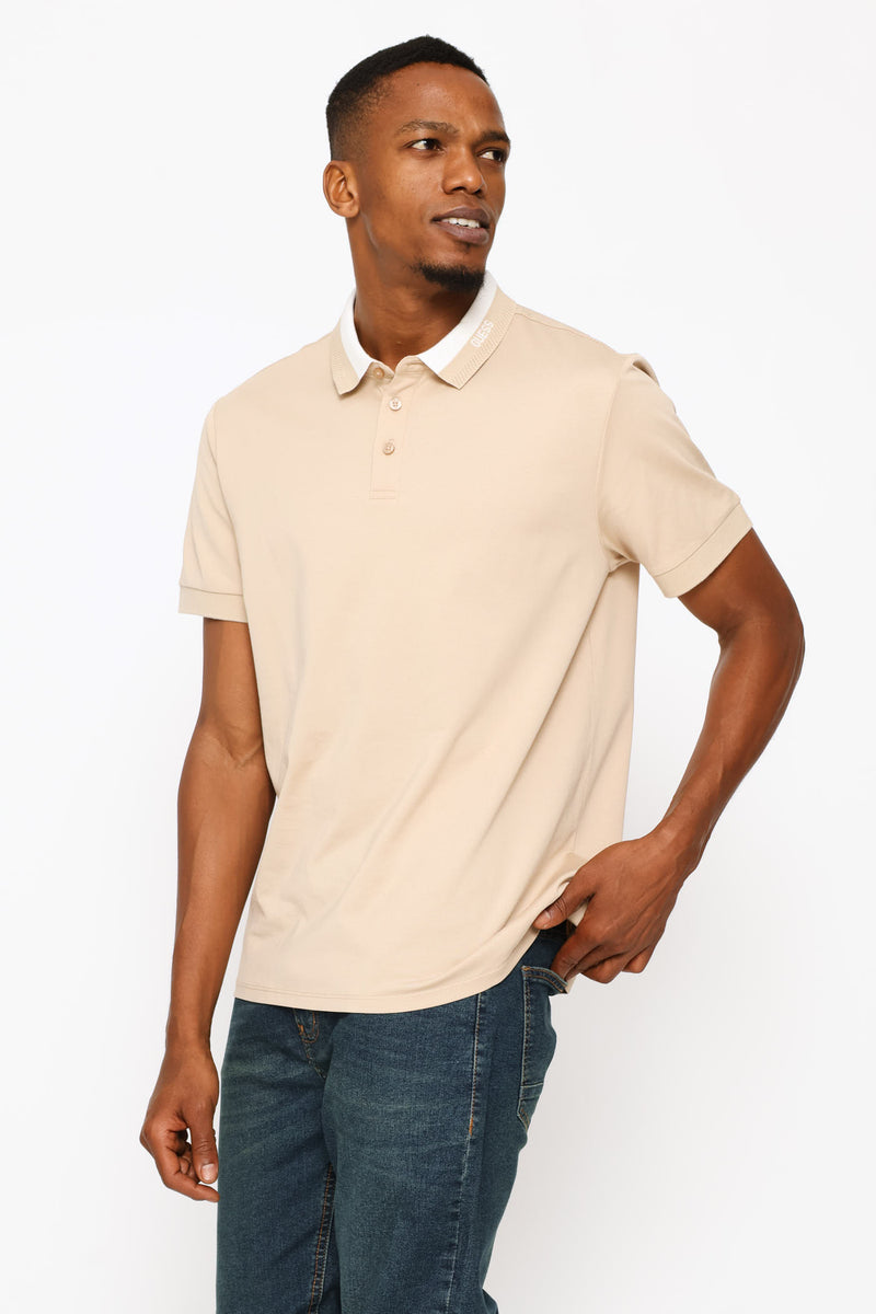 Paul Collar Polo Golfer - Sand