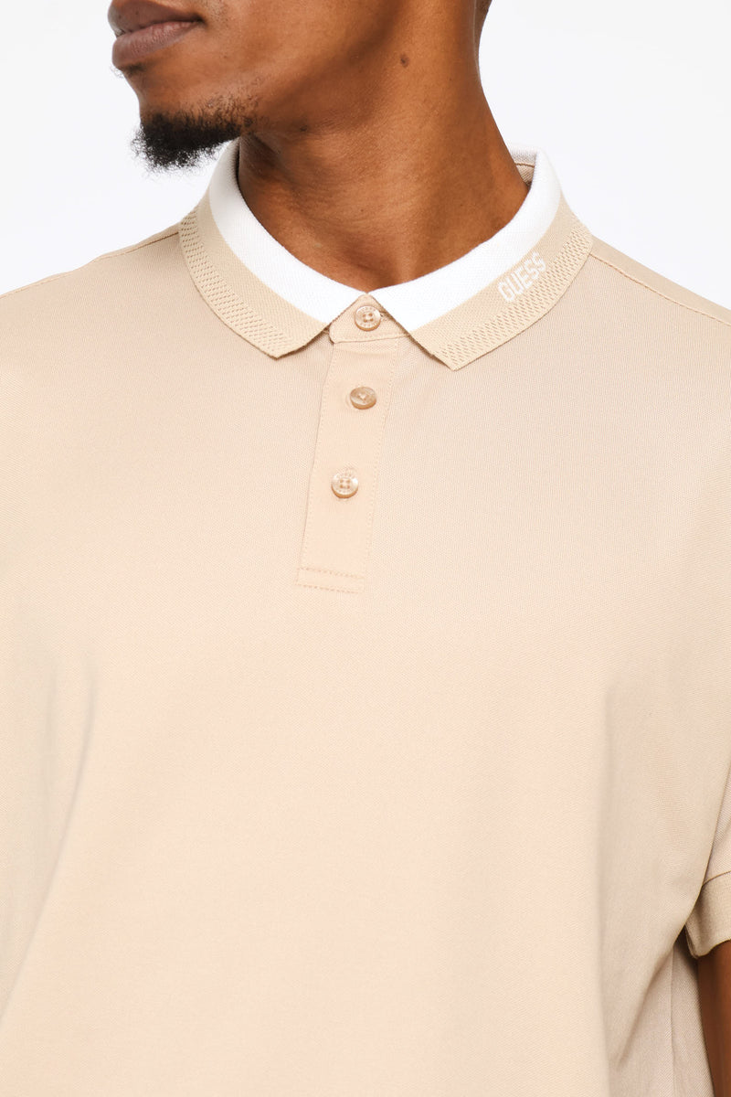 Paul Collar Polo Golfer - Sand