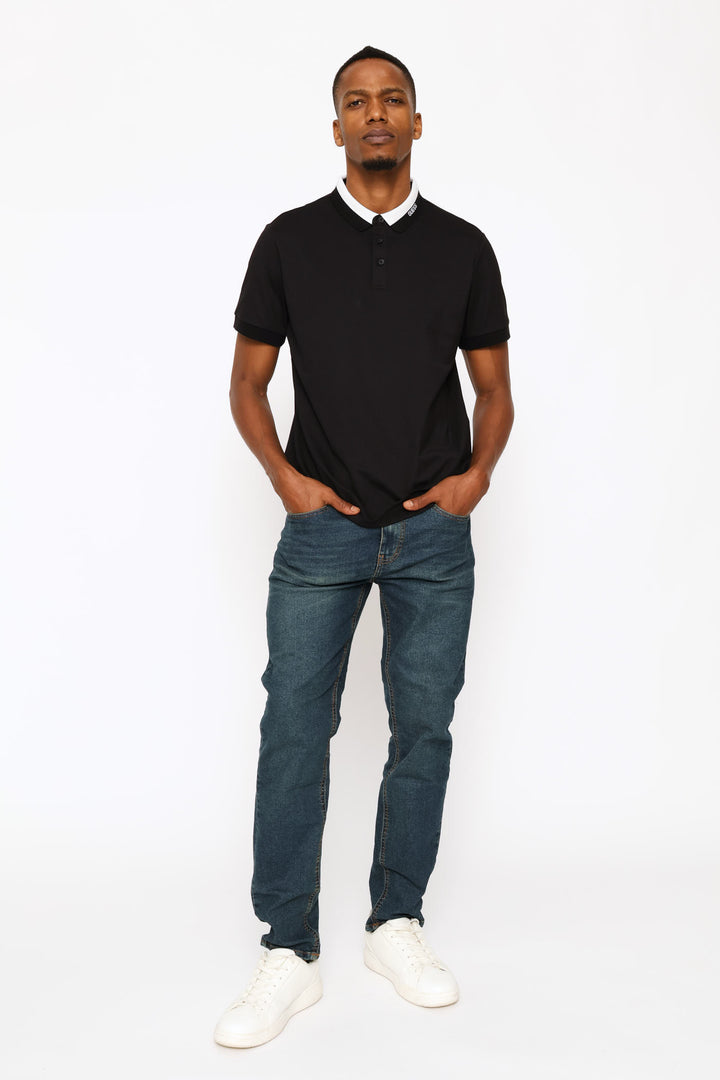 Paul Collar Polo Golfer - Black