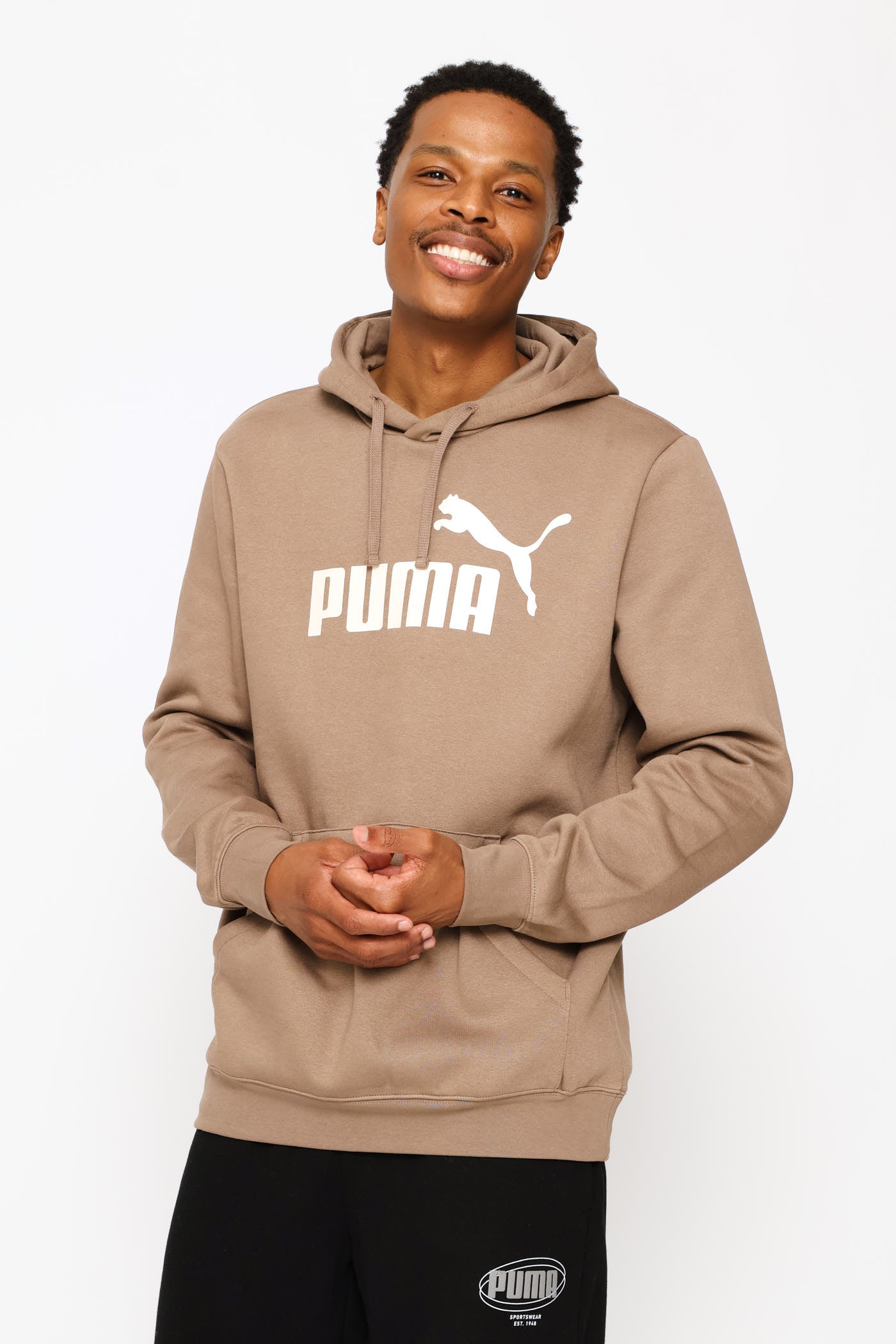 Mens Essential No 1 Logo Hoodie - Stone – Edgars