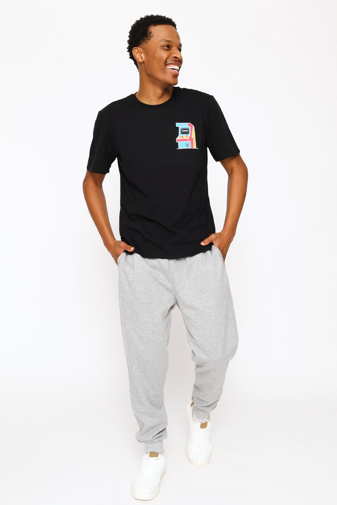 Small Arcade  Print Tee - Black