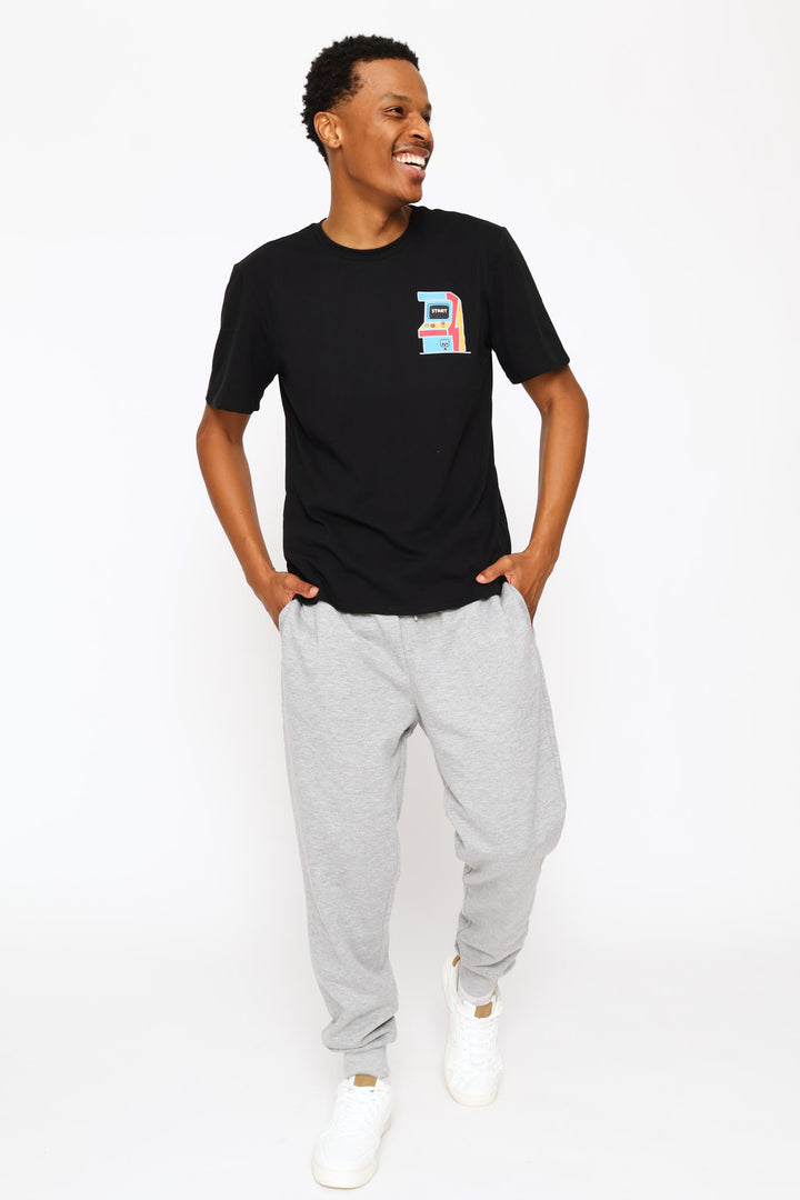 Small Arcade  Print Tee - Black