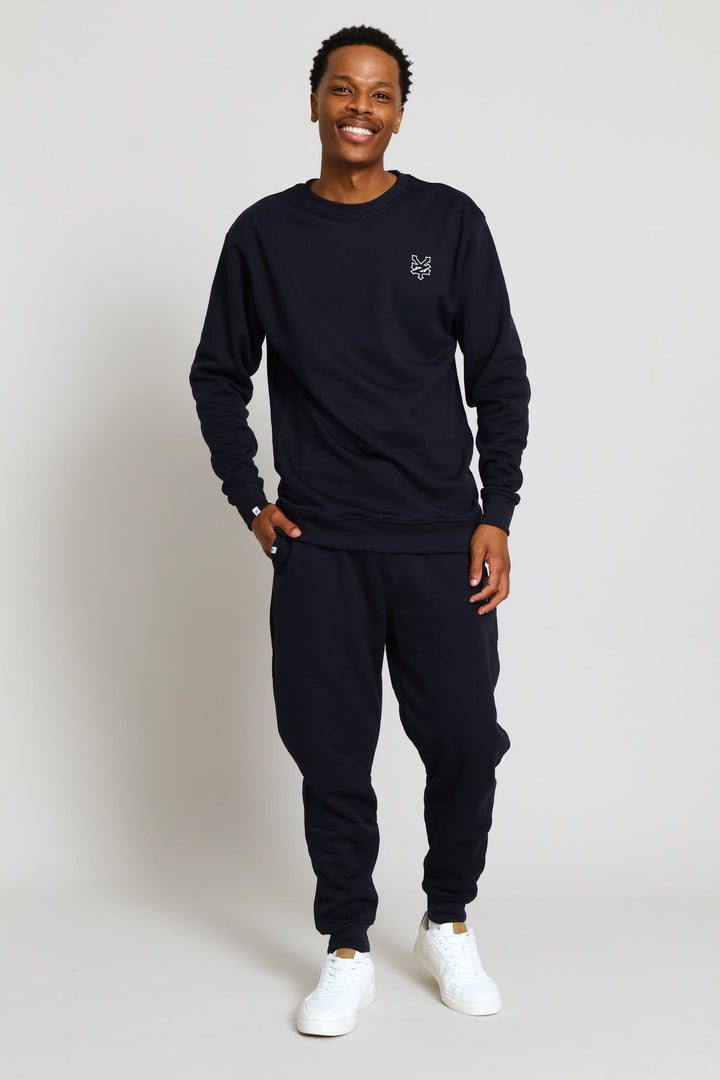 Badge Crew Top - Navy
