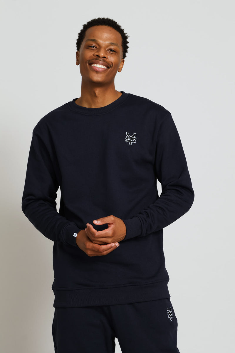 Badge Crew Top - Navy