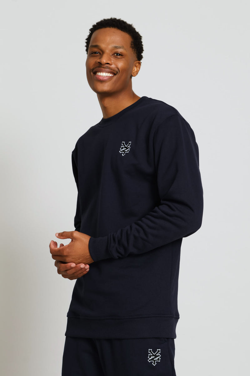Badge Crew Top - Navy