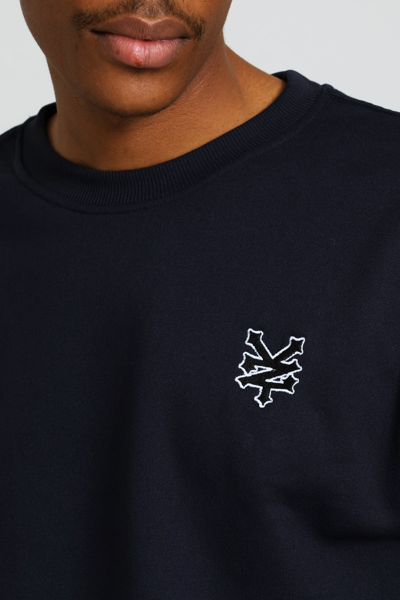 Badge Crew Top - Navy
