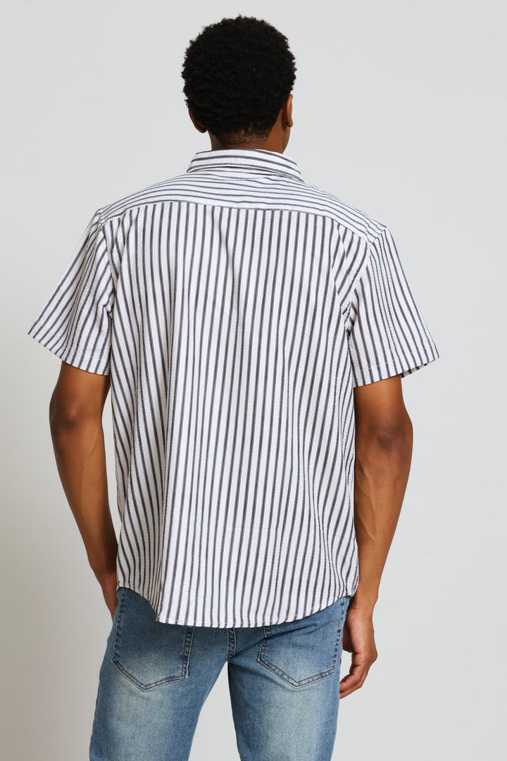 Stripe Short Sleeve Shirt - Ecru
