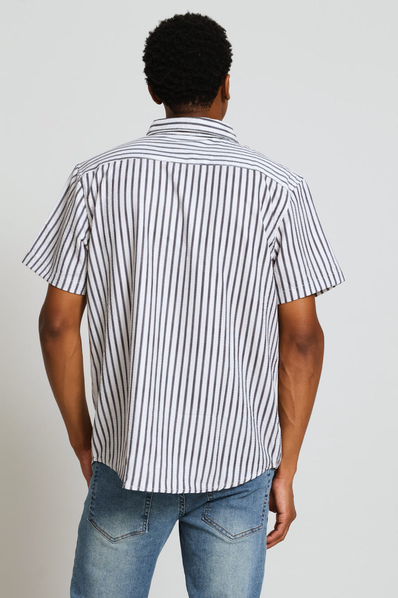 Stripe Short Sleeve Shirt - Ecru