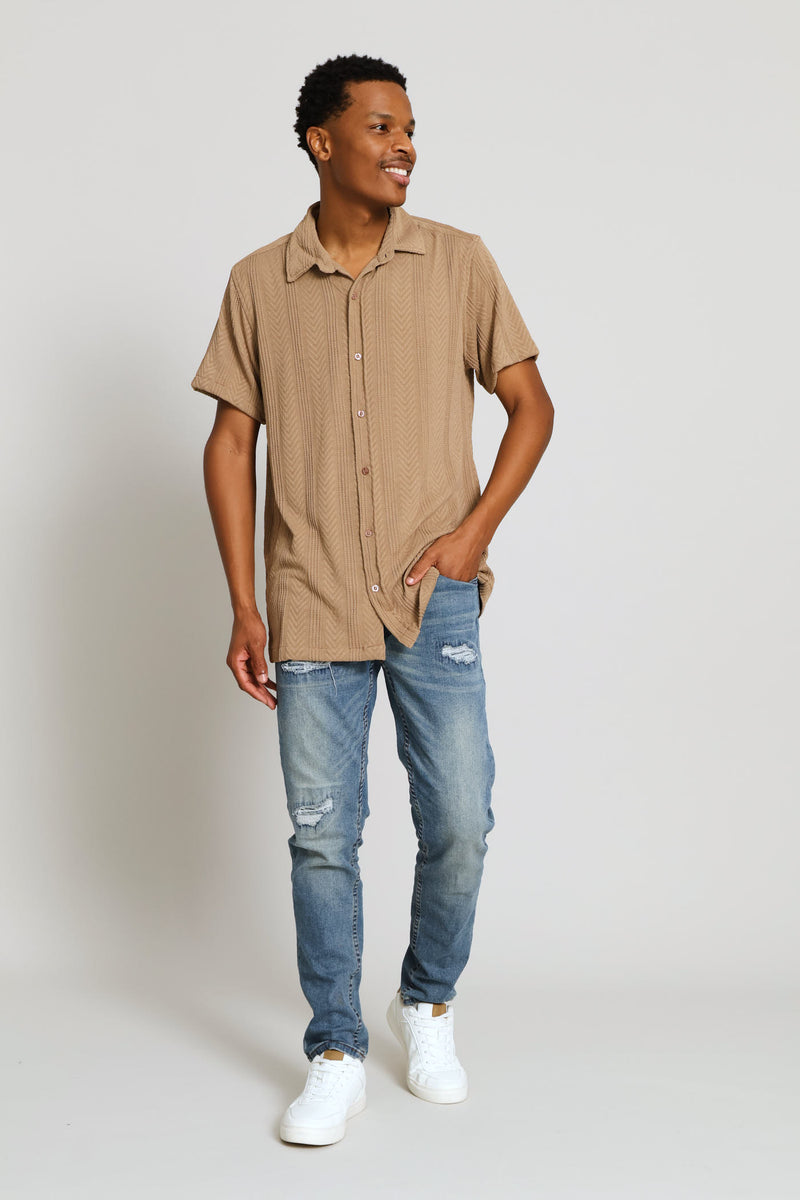 Knit Fashion Shirt - Taupe