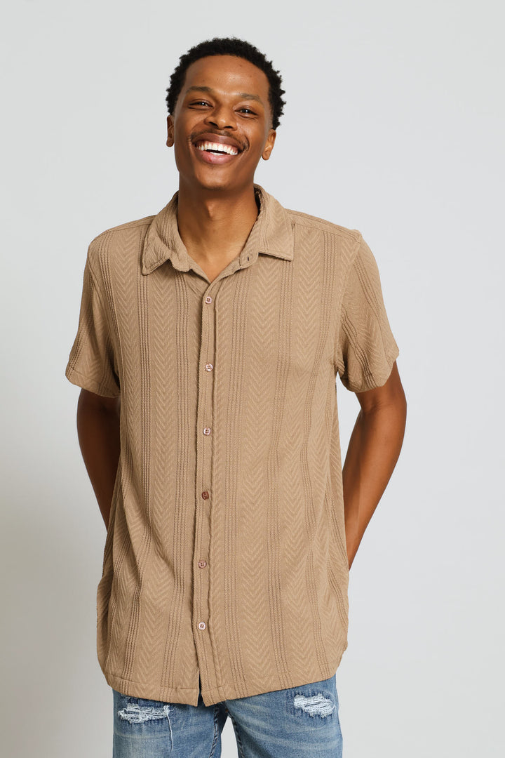 Knit Fashion Shirt - Taupe