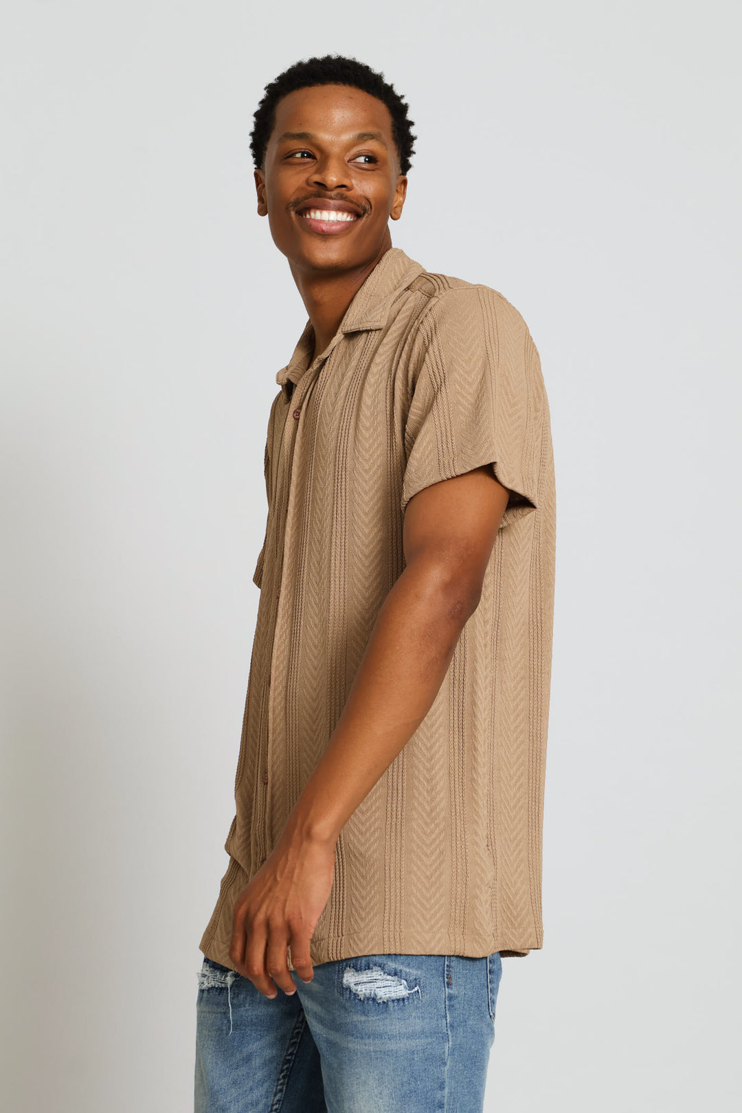 Knit Fashion Shirt - Taupe