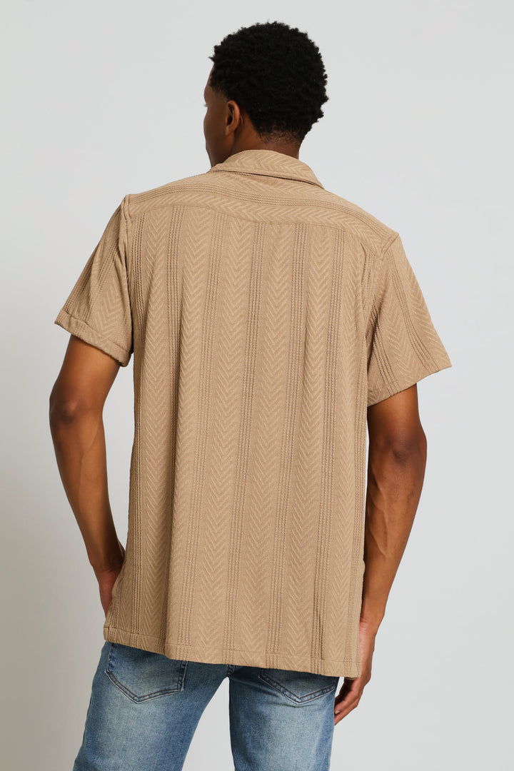 Knit Fashion Shirt - Taupe