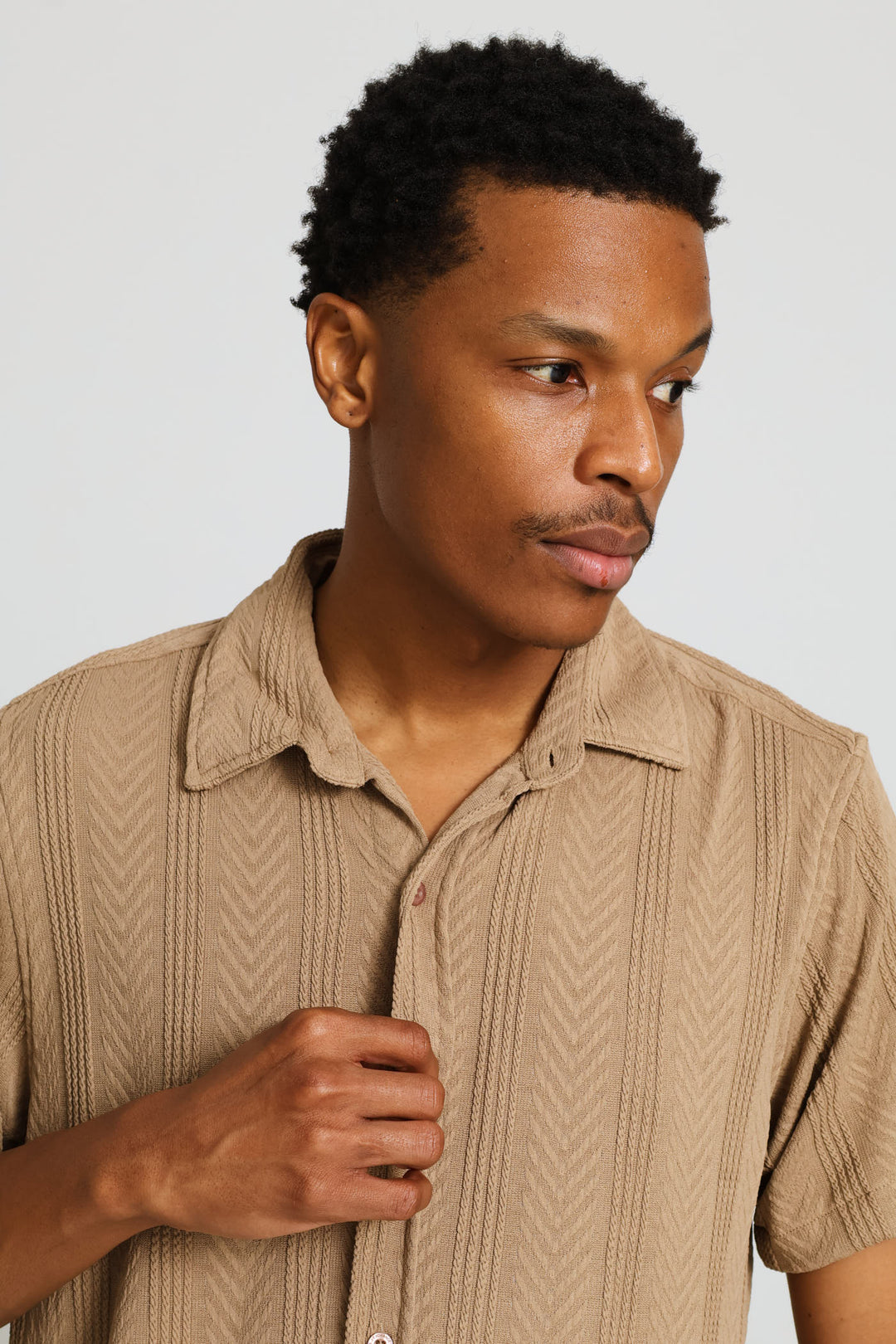 Knit Fashion Shirt - Taupe