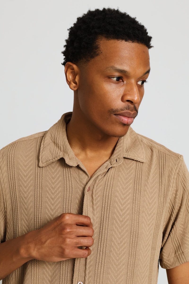 Knit Fashion Shirt - Taupe