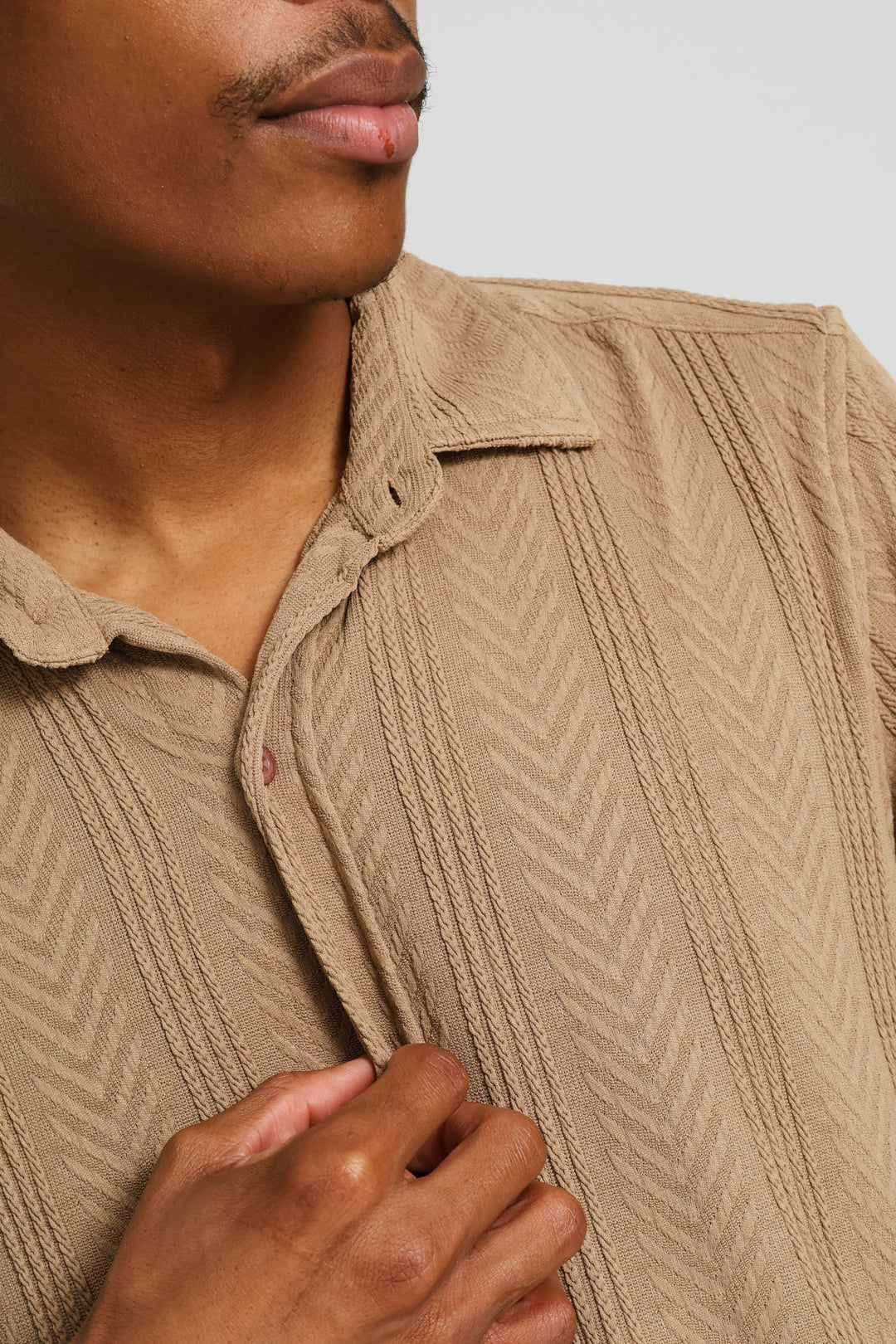 Knit Fashion Shirt - Taupe