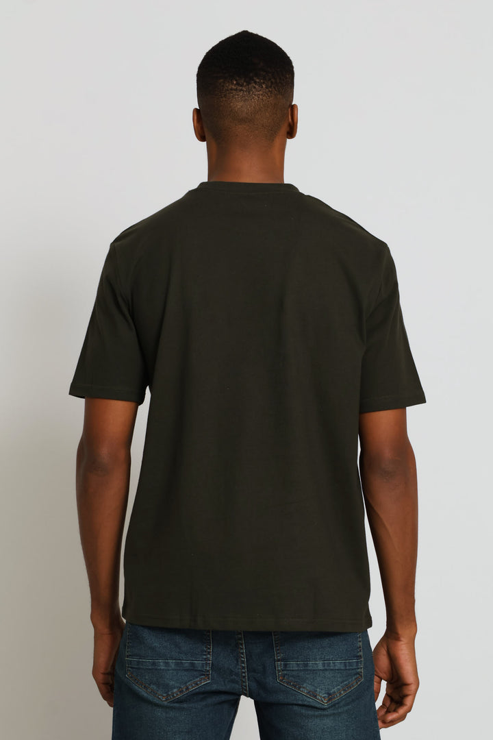 La Heavy Weight Chest Print Tee - Fatigue