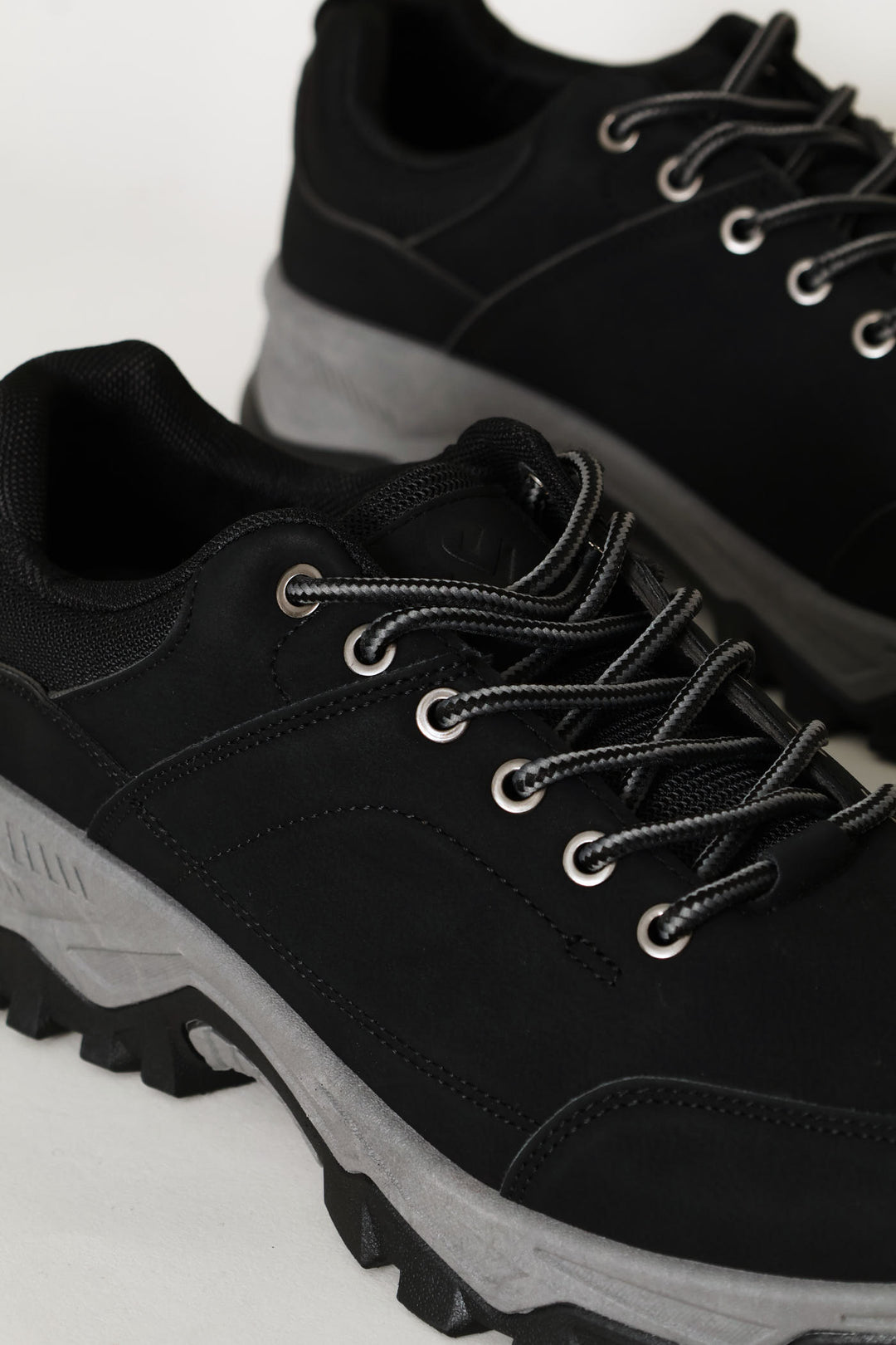Lace Up Faux Leather Hiker Boot - Black