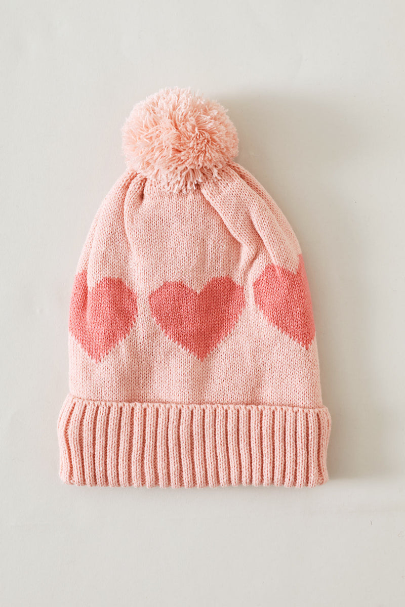 Girls Hearts Beanie - PinkGirls – Edgars