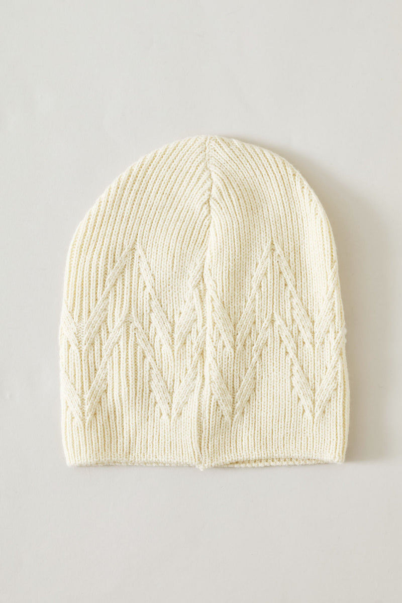 Pearl Bead Beanie & Glove Set - Cream