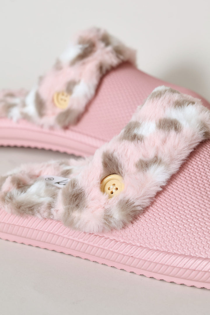 Printed Lined Closed Toe Eva Clog - Pink