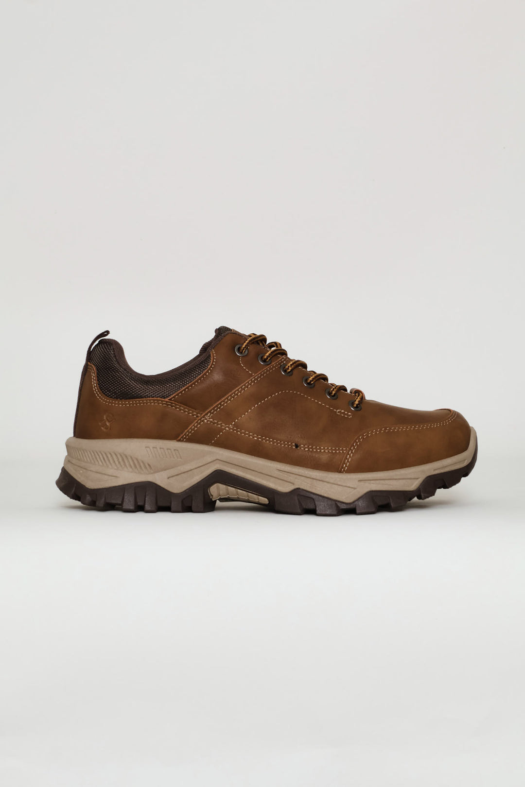 Lace Up Faux Leather Hiker Boot - Brown