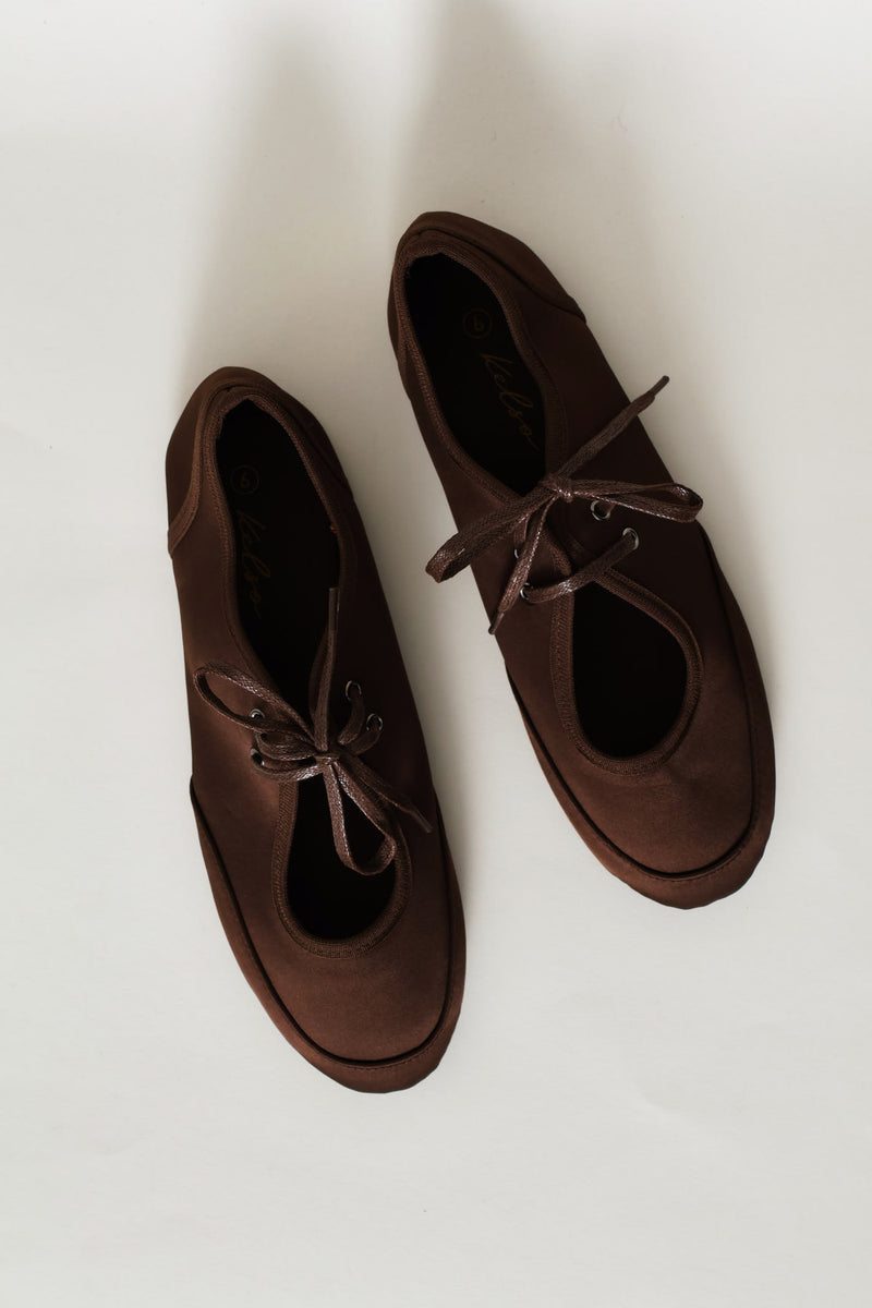 Lace Up Pump - Dark Chocolate