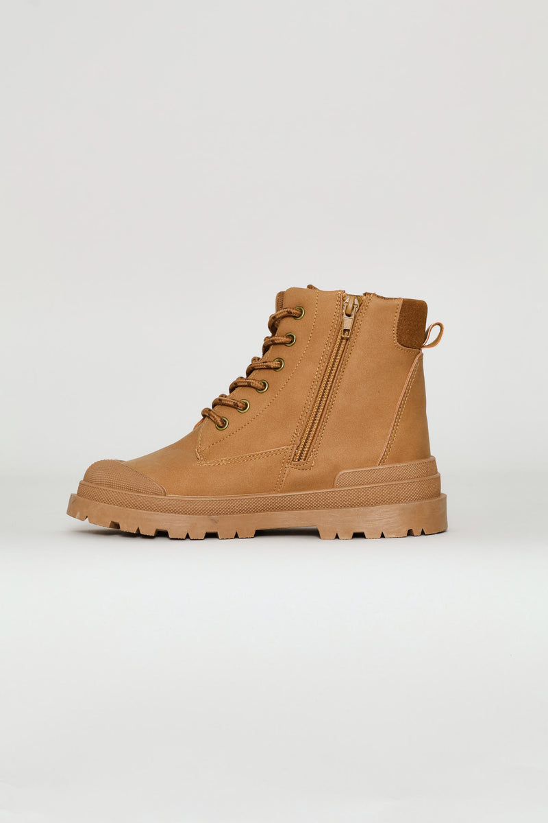 Boys Toe Cap Hiker Boot - Honey