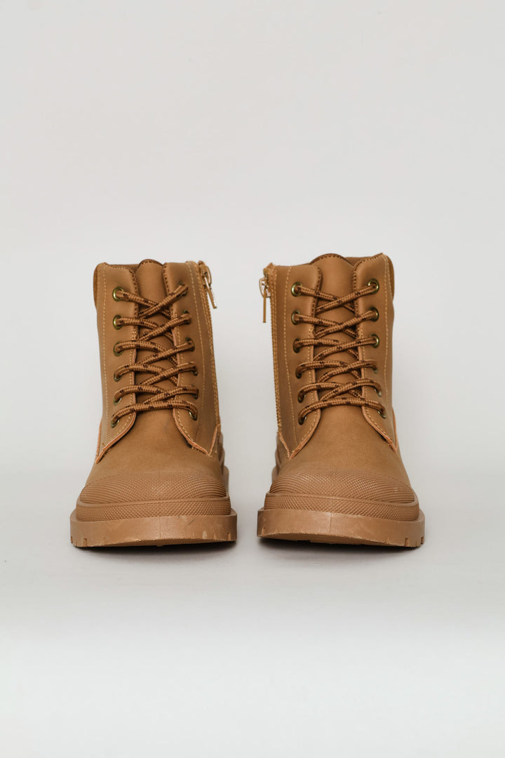 Boys Toe Cap Hiker Boot - Honey