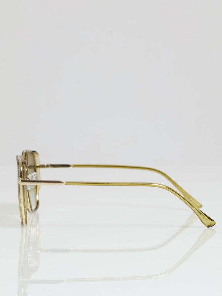 Small Double Rim Square Sunglasses - Olive