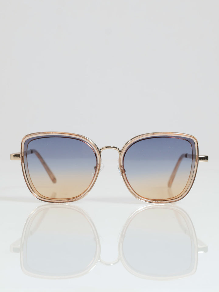 Ombre Lens Cateye Sunglasses - Gold
