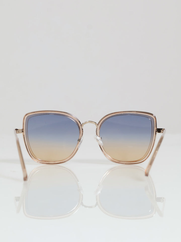 Ombre Lens Cateye Sunglasses - Gold