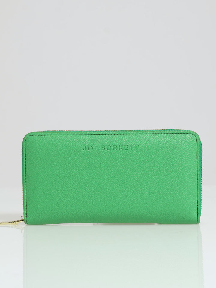 Charlotte Text Zip Around Purse - Green