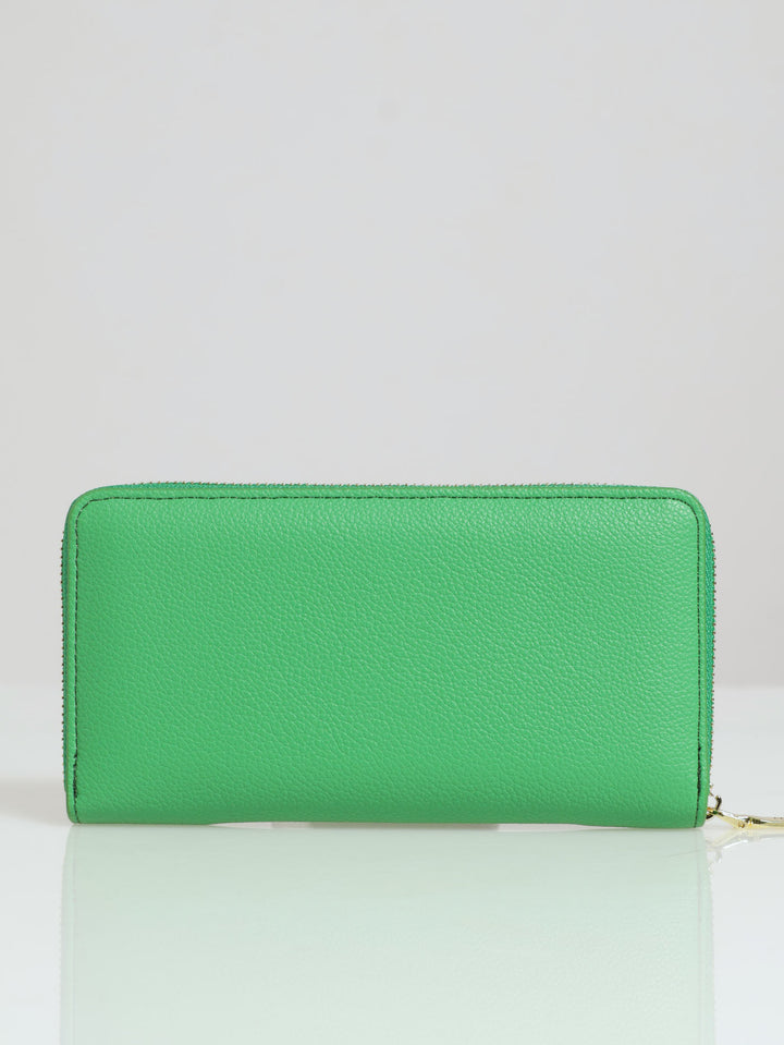 Charlotte Text Zip Around Purse - Green
