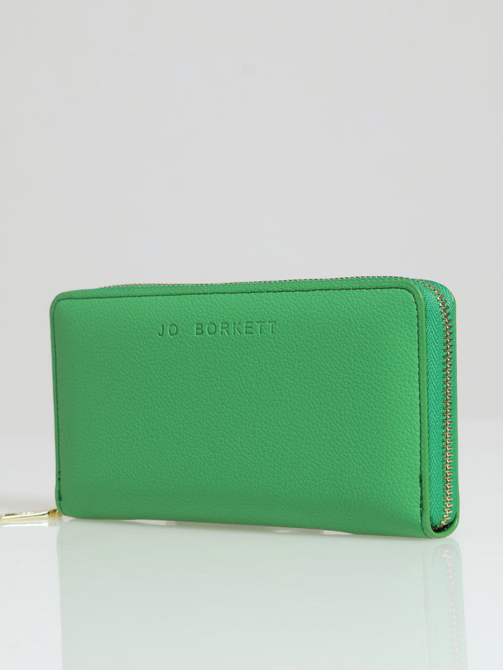 Charlotte Text Zip Around Purse - Green