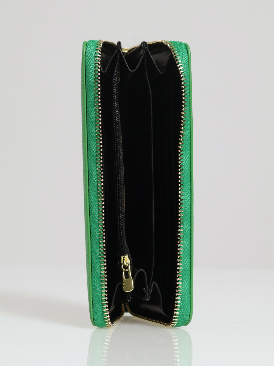 Charlotte Text Zip Around Purse - Green