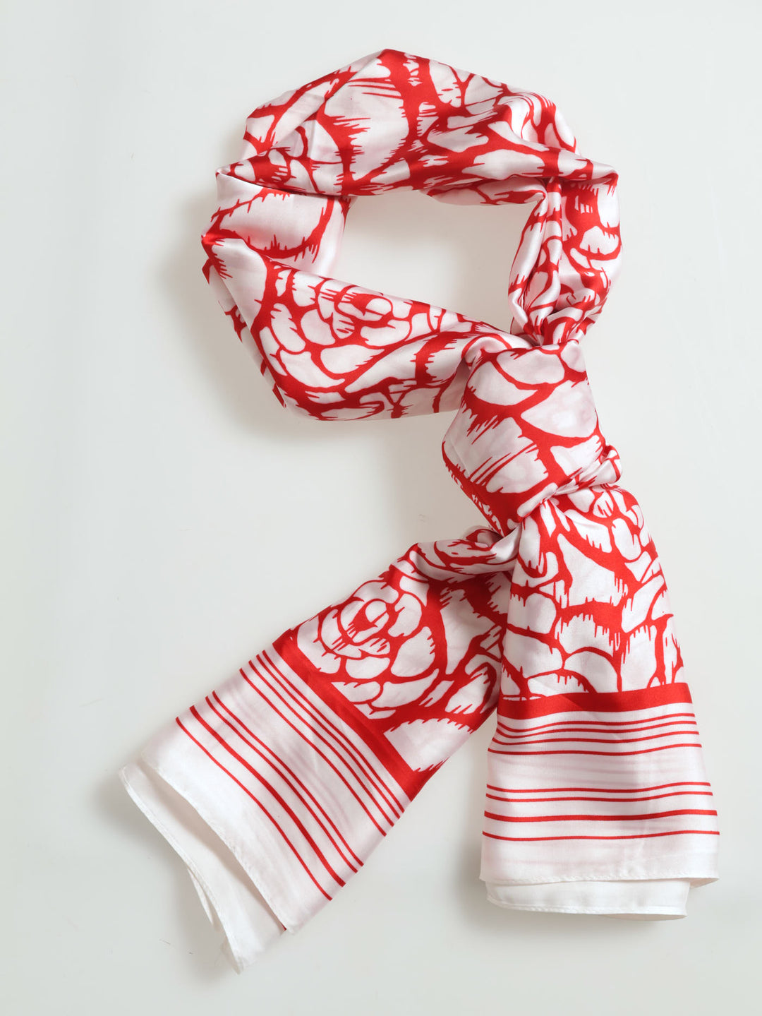 Silk Touch Roses Scarf - Red